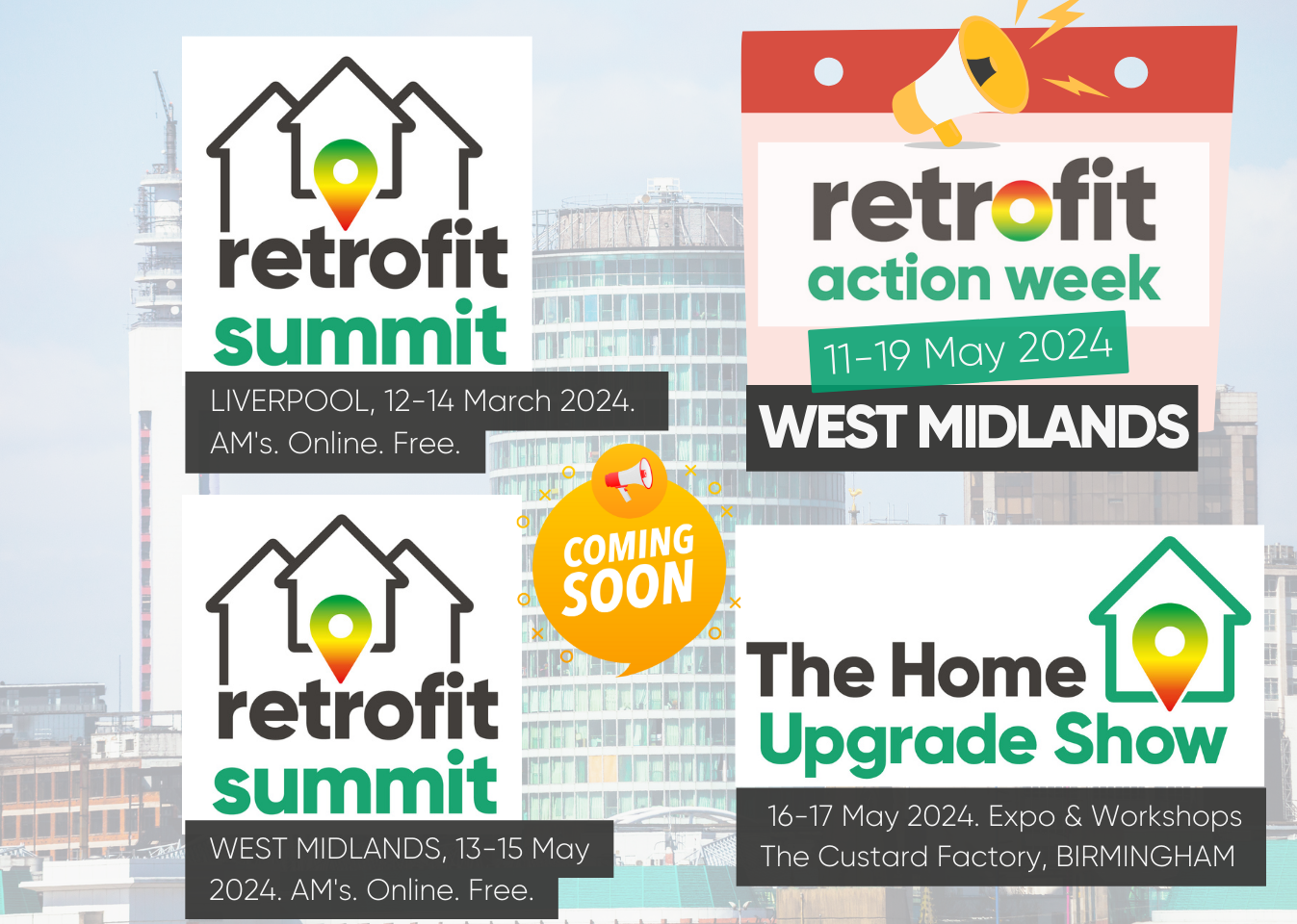 Retrofit events coming up 2024 Liverpool and West Midlands 