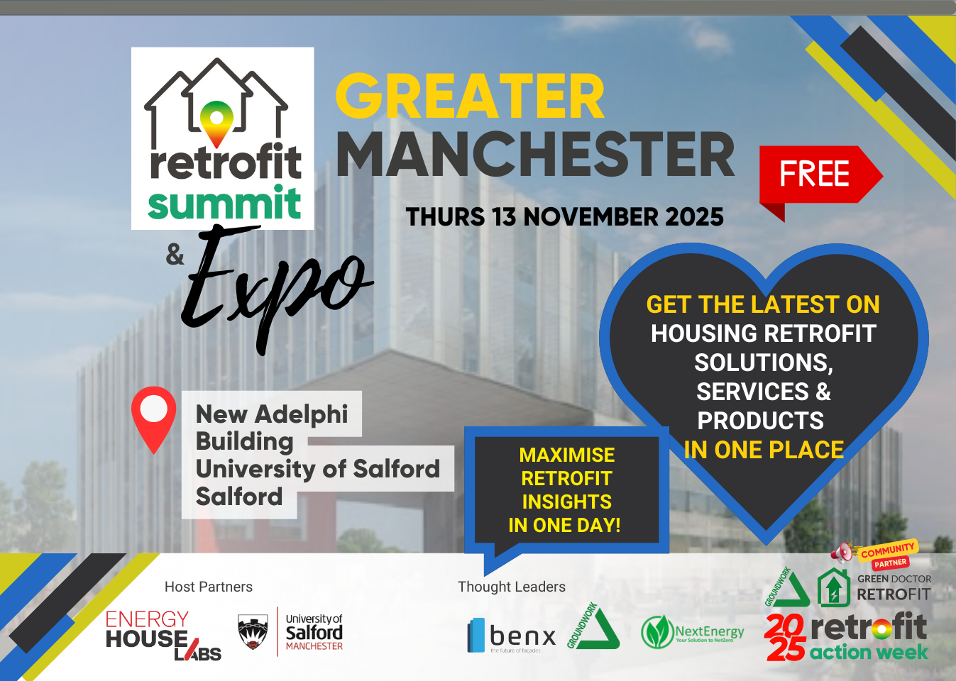 Greater Manchester Retrofit Summit & Expo 2025 info banner